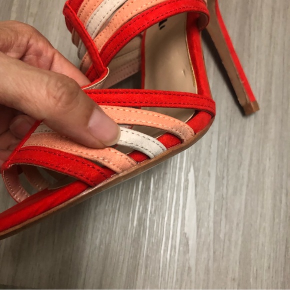 NWT Zara Multicolored Strappy Open Toe Heels - Picture 7 of 9